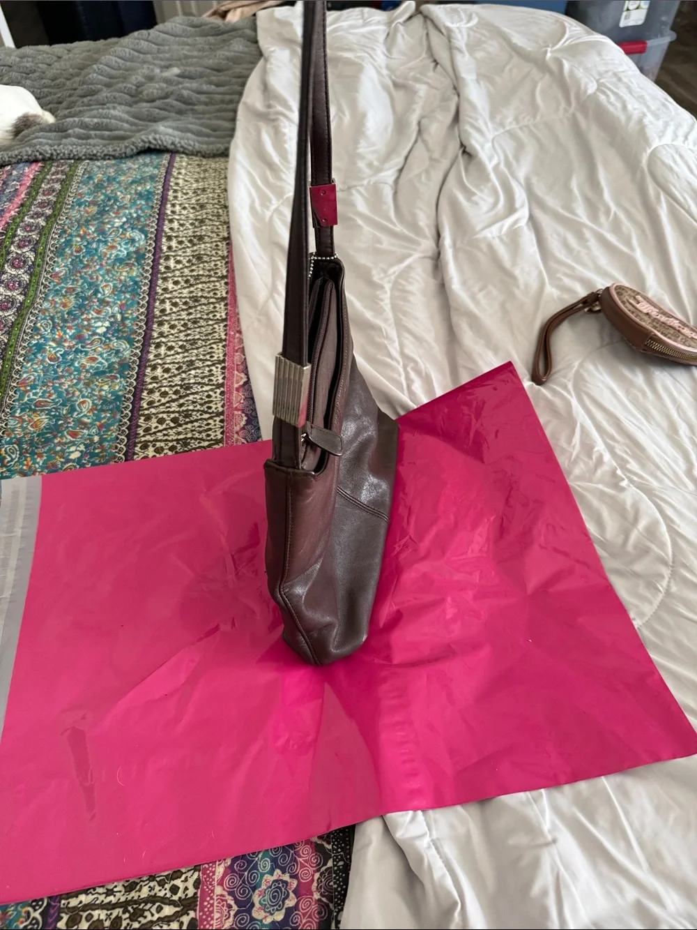 Jacqueline Ferrar Chocolate Brown Leather Shoulder Bag with Tag